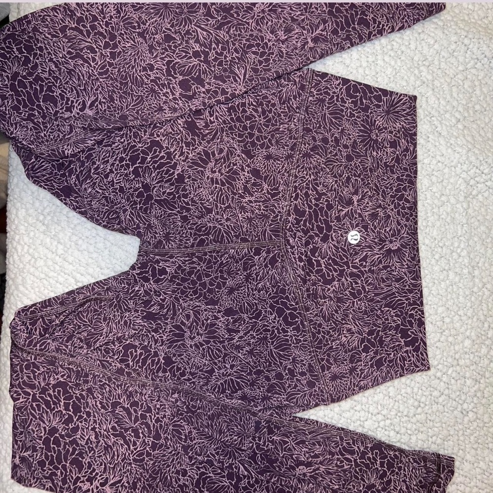 Lululemon Athletica Purple Floral Leggings